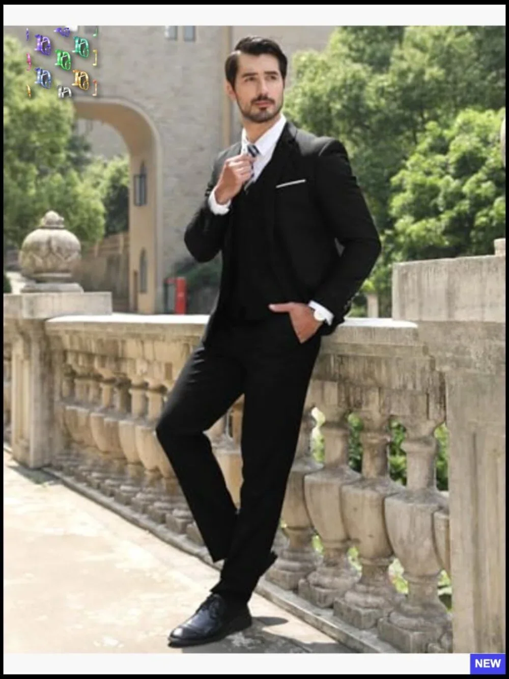 Slim Fit Three-Piece Suit Set Modern Formal Blazer Vest Pants Elegant